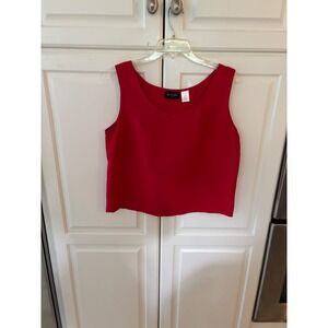 Bay Studio Career Red Silk Sleeveless Tank Top Size L
